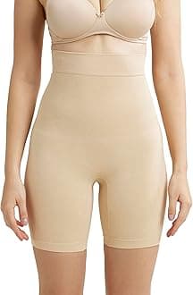 Jockey SH08 Women's High Waist Cotton Rich Elastane Stretch Seamfree Shorts Shapewear with Breathable Inner Thigh Panel