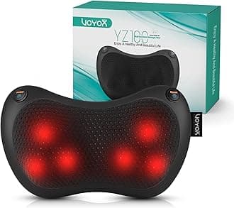 VOYOR Neck and Back Massager Deep Tissue Massager Pillow Shiatsu Back Massager with Heat for Shoulder, Waist, Back Muscle Pain Relief Relax at Home Office Car YZ100