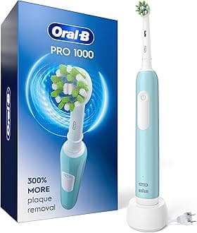 Oral-B 1000 CrossAction Electric Toothbrush, Green, Powered by Braun