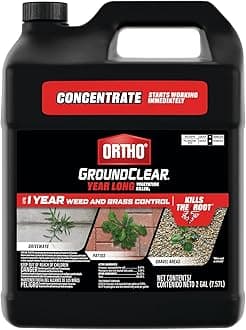 Ortho GroundClear Year Long Vegetation Killer1 - Concentrate, Visible Results in 3 Hours, Kills Weeds and Grasses to the Root When Used as Directed, Up to 1 Year of Weed and Grass Control, 2 gal.