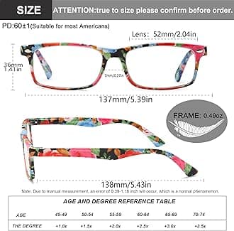 Reading Glasses for Women, Stylish Blue Light Blocking Readers, Ladies Eyeglasses, Fashion Computer Eye Glasses