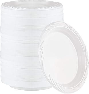 400 Count Disposable 7 Inch White Plastic Plates