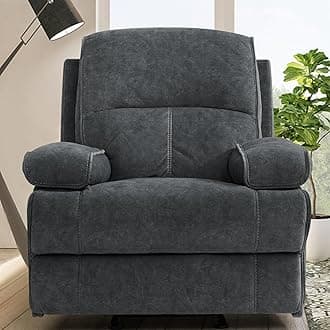 TEKAMON Glider Rocking Recliner Chair, Recliners，Oversized Comfy Rocker Recliner Chair for Nursery with Extra Large FOOTREST, Upholstered Deep Seat, High Back for Living Room, Bedroom, Grey
