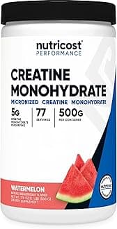 Creatine Monohydrate Powder (Watermelon, 500 Gram) - Micronized Creatine Supplement - Vegan, Non-GMO, Gluten Free