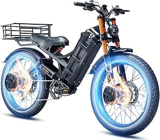 2025 Romeo Pro 3/ Pro 2 5000W/ 4000W 46-50MPH Dual Motor Electric Bike for Adults, 80/70Ah/200+ Miles Long Range Electric Bike, 26'' Puncture-Proof Tire, 7-Speed Pedal Assist UL Certificate