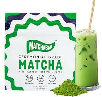 Matchabar Matcha Powder (30g) - Ceremonial Grade Authentic Japanese Matcha Green Tea - Matcha Green Tea Harvested in Japan - Matcha Tea Powder Latte - Zero Sugar, Vegan & 0 Calories