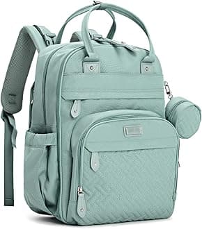 BabbleRoo Diaper Bag Backpack - Baby Essentials Travel Bag - Multi Function Water Resistant Diaper Bag, Travel Essentials Baby Bag with Changing Pad, Stroller Straps & Pacifier Case – Sage Green