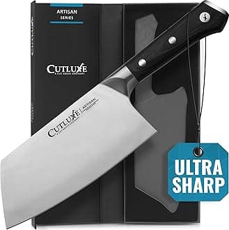 Meat Cleaver Knife - 7" Heavy Cleaver Butcher Knife, Razor Sharp German Steel Blade, Full Tang, Ergonomic Handle Design – Artisan Series