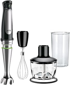 Braun MultiQuick 7 3-in-1 Immersion Blender with Food Processor – Powerful Handheld Electric Stick Blender - Emulsifier for Chopping, Beating & Whisking - Ideal for Soup, Puree, Smoothies & More