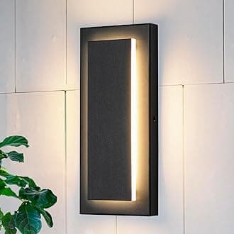 11.8" Outdoor Wall Lights, Black Led Wall Sconces,Exterior Light Fixtures Wall Mount, 3000K Warm White,Waterproof Modern Porch Hallway Front Door Lights 360°Beam Angle 1 Pack