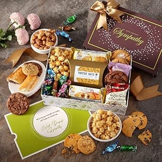 Sympathy Gift Box – Individually Wrapped Gourmet Snacks, Desserts and Cookies Gift Box for Funeral, Shiva or Memorial – Snack Box Gift Sets for Adults & Families Alike