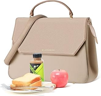 Vegan Leather Lunch Bag Women - Mothers Day Gifts Adult Modern Urban Style Stylish Vegan Leather Insulated Leakproof Lunch Box for Work - 2025 Newest Gifts for Women