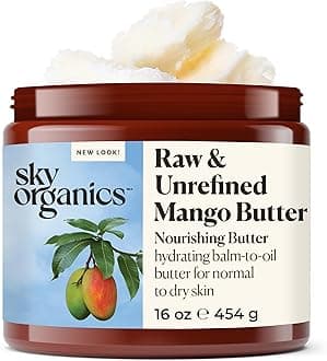 Sky Organics Mango Butter (16 oz) 100% Pure Unrefined Mango Butter for Face Body Hand and DIY Raw Mango Body Butter for Dry Hands and All Skin Types Natural Mango Butter