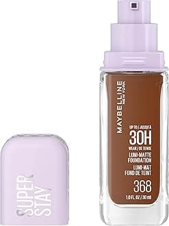 Maybelline Super Stay Lumi-Matte Foundation, Lightweight and Buildable Full Coverage Foundation Makeup For Up To 30HR Wear, 368, 1 Count