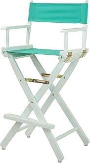 Director's Chair ,White Frame/Teal Canvas,30" - Bar Height
