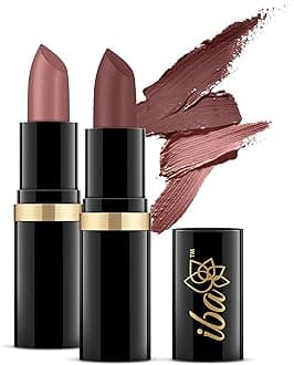 Iba Pure Lips Moisture Rich Set of 2 Lipsticks for Women- Nude Love (A45 Glossy Natural & A46 Spicy Nude) (2 X 4g) | High Glossy, Creamy Finish & Smooth Texture | Hydrated Lips | Enriched with Vitamin