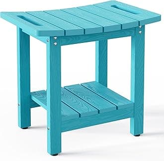 HIPS Shower Benches for Inside Shower, Shower Stool with Space-Efficient Storage Shelf, Waterproof Shower Chair Seat for Spa Bathroom(Sky Blue)