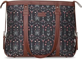 ZOUK Office Bag | Stylish Bags for Office Use | Laptop Bag 15.6 inch | Stylish Tote for Office Use | Purse for Women | Vegan Leather Handbag | Daily & Travel Use |