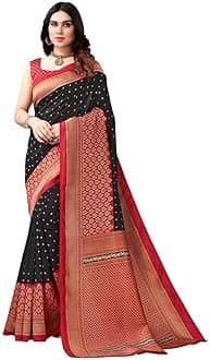 SatraniWomen's Banarasi Silk Blend Saree (2680S207N_Red & Gold), Red & Gold, One Size