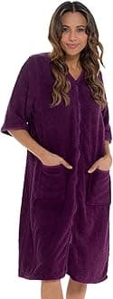 Undercover Ladies Terry Towelling 100% Cotton Zip Through Hooded or Non Hooded Dressing Gown Drying Bathrobe