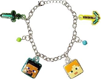 7" Minecraft Bracelet with 4 Metal Charms - Minecraft -Ages 3+