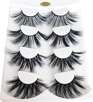 Mikiwi Lashes, 25mm Faux Mink Lashes, 6D Faux Mink Lashes, Faux Mink Eyelashes, Dramatic Lashes, 25mm Faux 3D Mink Eyelashes (6D4-MIX1)