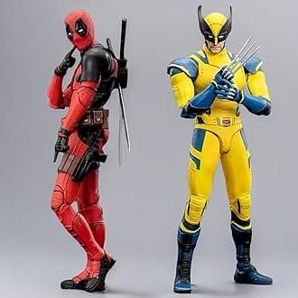 zd Toys Wolverine and Deadpool 2-Piece Action Figure Set, 7-Inch 1/10 Scale Legendary Series Collectible Toys with Lots of Weapon Accessories, Gift (Wolverine & Dead)