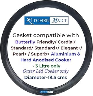 Kitchen Mart Gasket compatible with Butterfly Outer Lid Pressure cooker (For Aluminium & Hard Anodised Cookers, 3 Litres)
