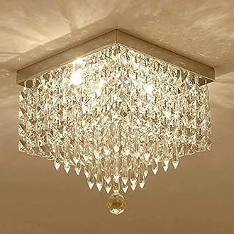 CRYSTA WORLD K9 Crystal Chandelier Modern Light Fixture(Warm White) (Design 18) L14/W14/H12