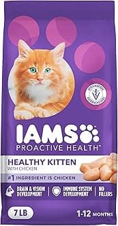 IAMS Proactive Health Kitten Dry Cat Food, Healthy Kitten Food Dry Recipe with Real Chicken in Every Bite, 7 lb. Bag