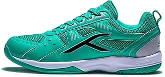 HUNDRED Unisex-Adult Raze Badminton Shoes (Non Marking) Lightweight & Durable X-Cushion, Active Grip Sole, Toe Assist(Turquoise/Black/Grey, 8 UK)