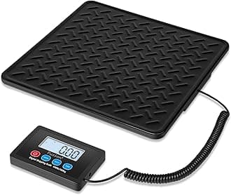 Fuzion Shipping Scale, 440LB x 10g High Accuracy Digital Postal Scale, Durable Alloy Steel Platform, Heavy Duty Scale for Packages, Postage, Luggage, Battery and AC Adapter Powered