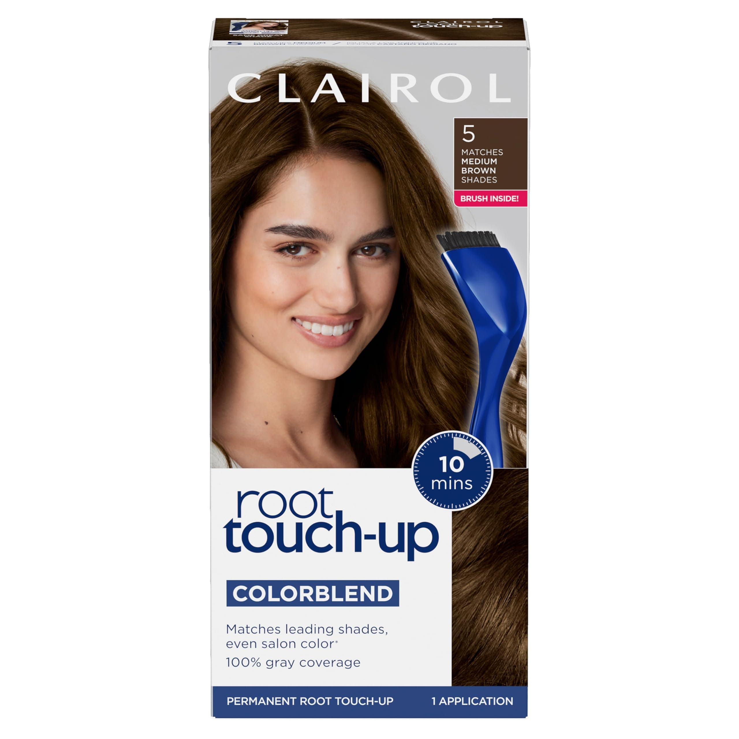 Nice n Easy Root Touch-Up Permanent Color - # 5 Medium Brown for Women - 1 Application Ha