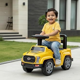 Toy Zone Raptor Baby Ride On Car for Kids, Toddlers Push Ride Baby Kids Car with Backrest, Push Ride On Toy Jeep with Music & LED Light, Under Seat Storage, 2 to 5 Years (Yellow)