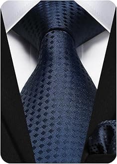 Plaid Checkered Tie Handkerchief Woven Classic Formal Men's Necktie & Pocket Square Set