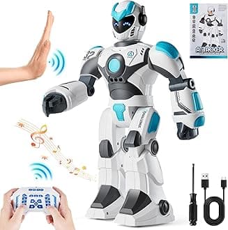VEVOR RC Robot Toys for Kids, Gesture Sensing Programmable Remote Control Smart Robot, Interactive Walking Singing Dancing Robot for Age 6+ Year Old Boys Girls Birthday Gift Present