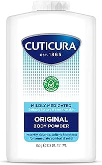 CUTICURA Mildly Medicated Body Powder 250g | Personal Hygiene | Sweat Control | Chafing & Friction Prevention | Itching Relief