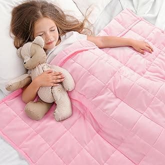 Kivik Weighted Blanket 5 lbs, Small Weighted Blanket 5 Pounds, Mini Heavy Blanket Throw, Breathable Cooling & Warm Blankets, Machine Washable, 36x48 Inches Pink