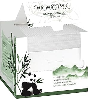 WOWOTEX Large Size Disposable White Bamboo Facial Towels