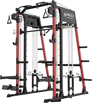 M4 2.0 Standard/Ultra/Elite Smith Machine, 2200lbs Squat Rack with LAT-Pull Down System & Cable Crossover Machine, Training Equipment with Leg Hold-Down Attachment