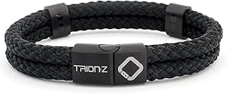 Zen Loop Duo Magnetic Field Therapy Wristband for Women & Men Featuring Patented ANSPO Technology (Black, Large)