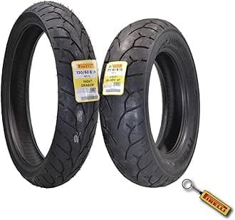 Pirelli Night Dragon Tire Set: 130/60B19 M/C 61H TL Front & 170/80B15 M/C 77H TL Rear Cruiser Motorcycle Tires - Superior Traction & Handling for High-Performance Cruisers with Keychain