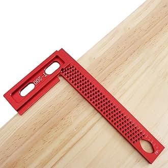 Precision Woodworking Tools, Square Hole Measuring Aluminium Alloy Ruler Hole Positioning Measuring Gauge Ruler Metric Marking T Type Carpentry Tool for Carpenter Scriber
