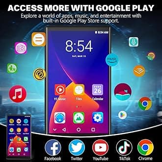 80GB MP3 Player with Bluetooth and WiFi, 4" Touchscreen MP4 MP3 Player with Spotify, Amazon Music, Play Store,FM Radio,Audible, Android Music Player with Speaker, Up to 1TB, Type-C Charging