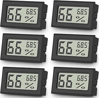Vaikby 6-Pack Mini Digital Thermometer Hygrometer, Indoor Humidity Monitor, Temperature Humidity Gauge Meter with Fahrenheit (℉) for Greenhouse, Garden, Cellar, Closet, Fridge