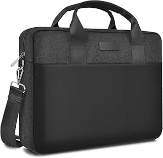 WIWU Laptop Bag 15.6 16 Inch for Men Laptop Case with Shoulder Strap Water-Resistant Messenger Work Bag for Business Compatible with MacBook Air Pro/Dell XPS/HP Envy/Microsoft Surface(Black)