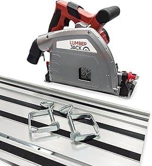 LUMBER JACK PS165 Plunge Cut & Track Saw, Precision Cutting for Woodworking, Grooves, Panels & Trim Work, 1400mm Track Extension, Durable, Powerful Performance