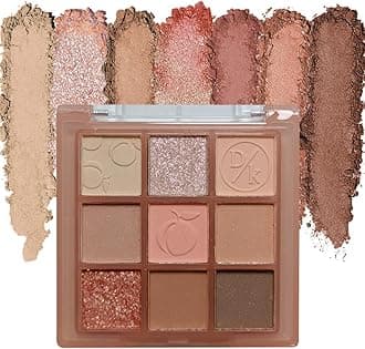 Eyeshadow Palette Makeup- 9 Colors Rose Gold Dark Brown Colorful Eyeshadow Palette Matte Shimmer Korean Natural Eye Shadow palettes Highly Pigmented Naturing-Looking Long Lasting (14#)