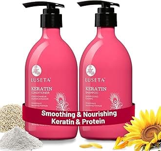 Luseta Keratin Smooth Shampoo & Conditioner Set, for Straight and Wavy Hair, 2 x 16.9 Oz