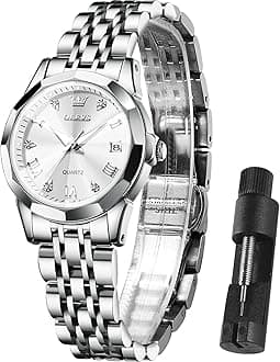 - Watch Women Sliver Dress Luxury Original Watch for Women Small Wrist Ladies Classic Round Face Hand Watch with Lights Stainless Steel Band Waterproof Quartz Analog Elegant Women Bracelet Watch